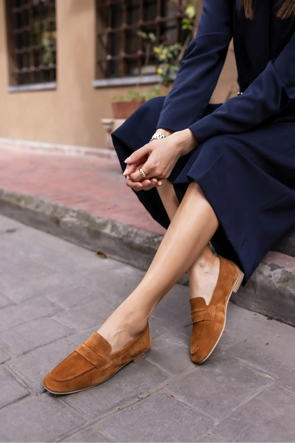 کفش اداری زنانه  لوفر  نازک از جنس چرم جیر رنگ قهوهای اوتان - 6778 کفش اداری زنانه لوفر نازک از جنس چرم جیر رنگ قهوهای اوتان - 6778