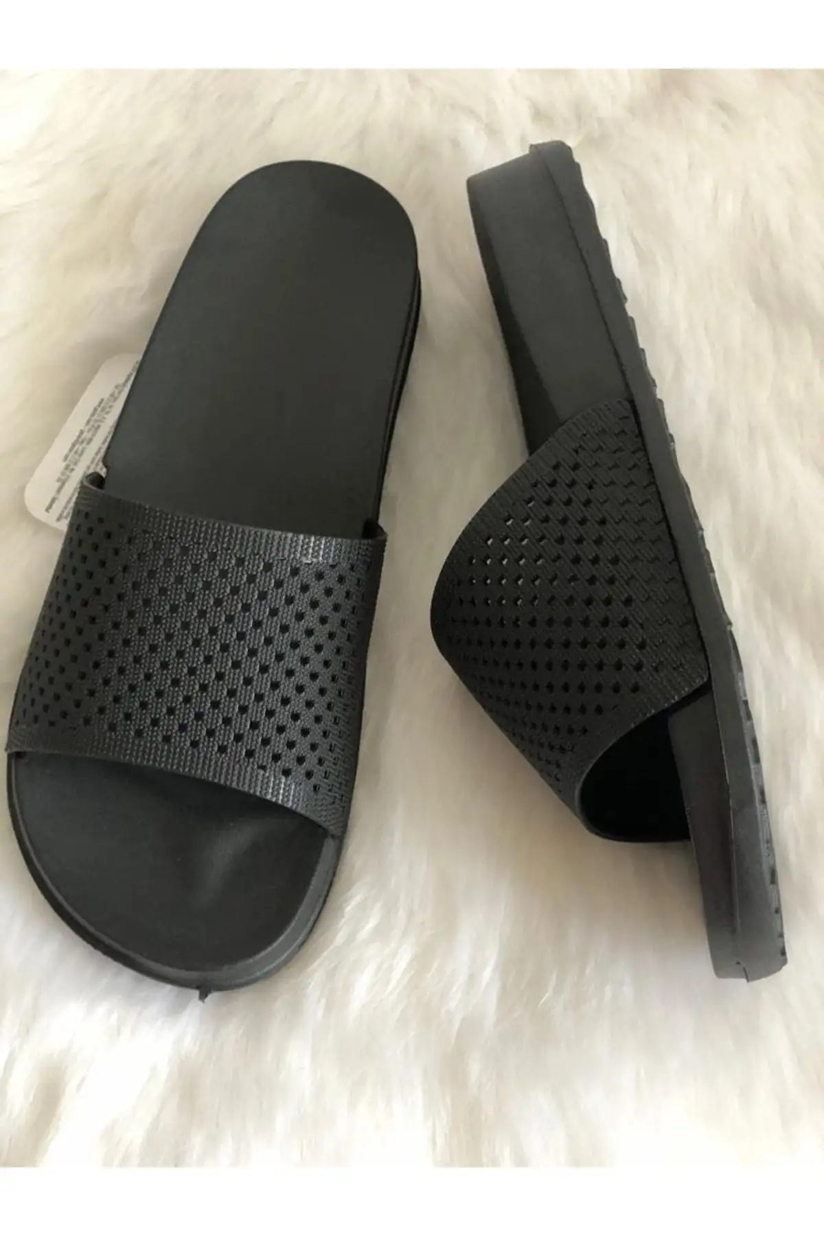 کفش راحتی خانه صندل زنانه بسیار سبک با کفی آناتومیک از جنس پلاستیک نرم، مناسب برای استخر، دریا، пляж،  و خیابان (سیاه). - 6336 کفش راحتی خانه صندل زنانه بسیار سبک با کفی آناتومیک از جنس پلاستیک نرم، مناسب برای استخر، دریا، пляж، و خیابان (سیاه). - 6336