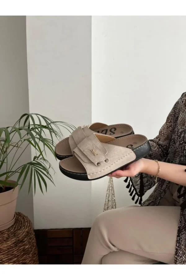 کفش راحتی خانه دمپایی طبی آناتومیک راحت با زیره اورتوپدیک unisex با چسب، مناسب استفاده روزمره و خیابانی. - 6996