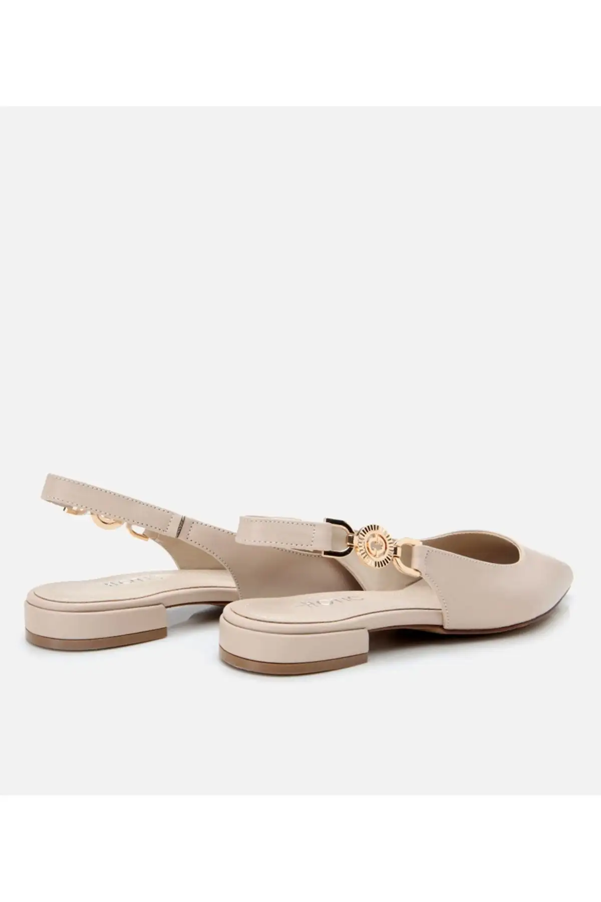 کفش تخت زنانه بابت بژ با پشت باز - 6861 کفش تخت زنانه بابت بژ با پشت باز - 6861