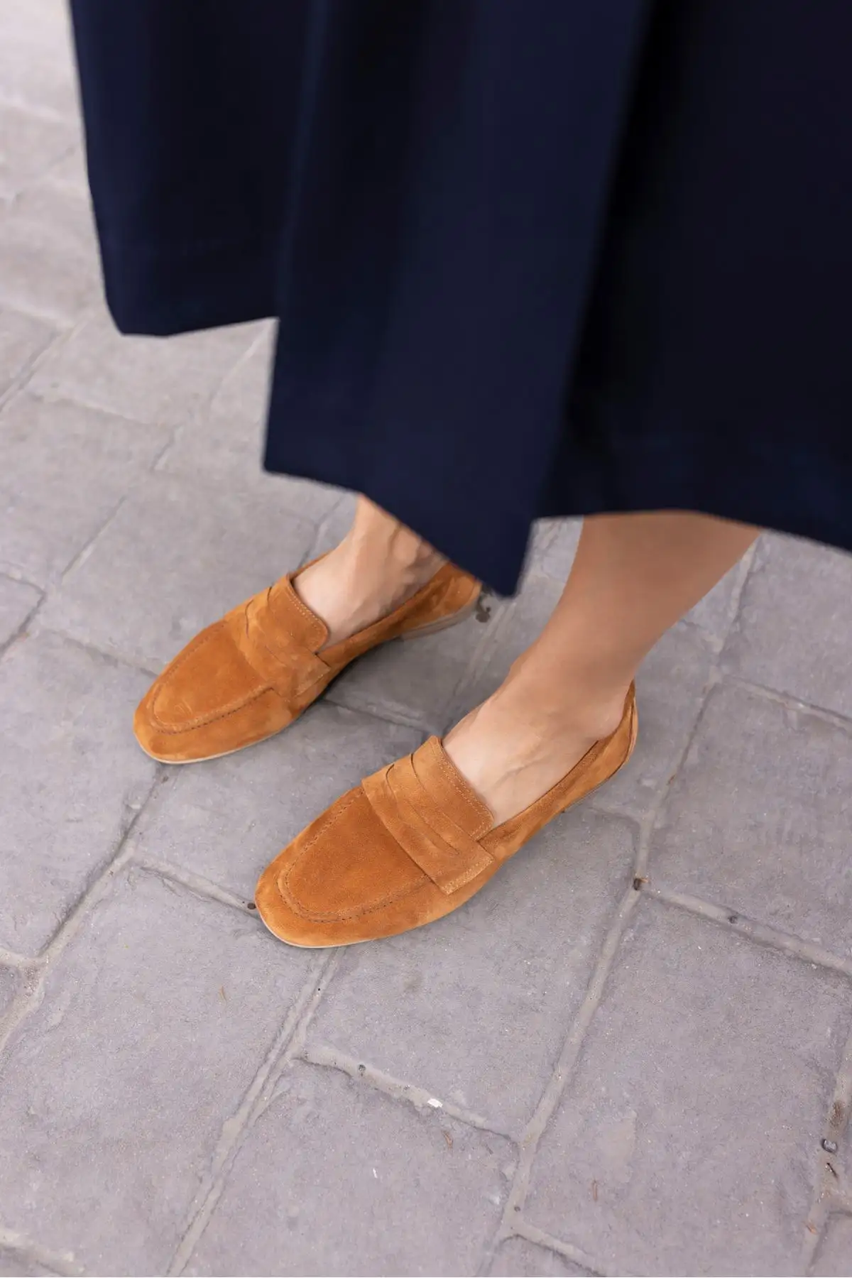 کفش اداری زنانه  لوفر  نازک از جنس چرم جیر رنگ قهوهای اوتان - 6778 کفش اداری زنانه لوفر نازک از جنس چرم جیر رنگ قهوهای اوتان - 6778