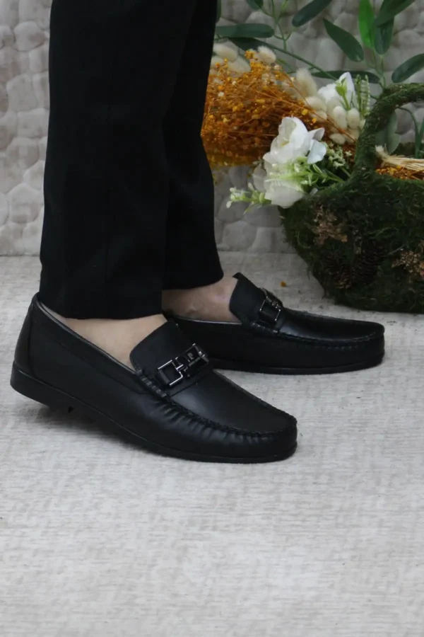 کفش رسمی مردانه 25109 بربری از چرم طبیعی مشکی - 5935