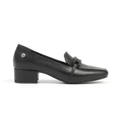 کفش پاشنه‌ بلند زنانه PC-52537 - 3592 چرم سیاه - دار - 6328