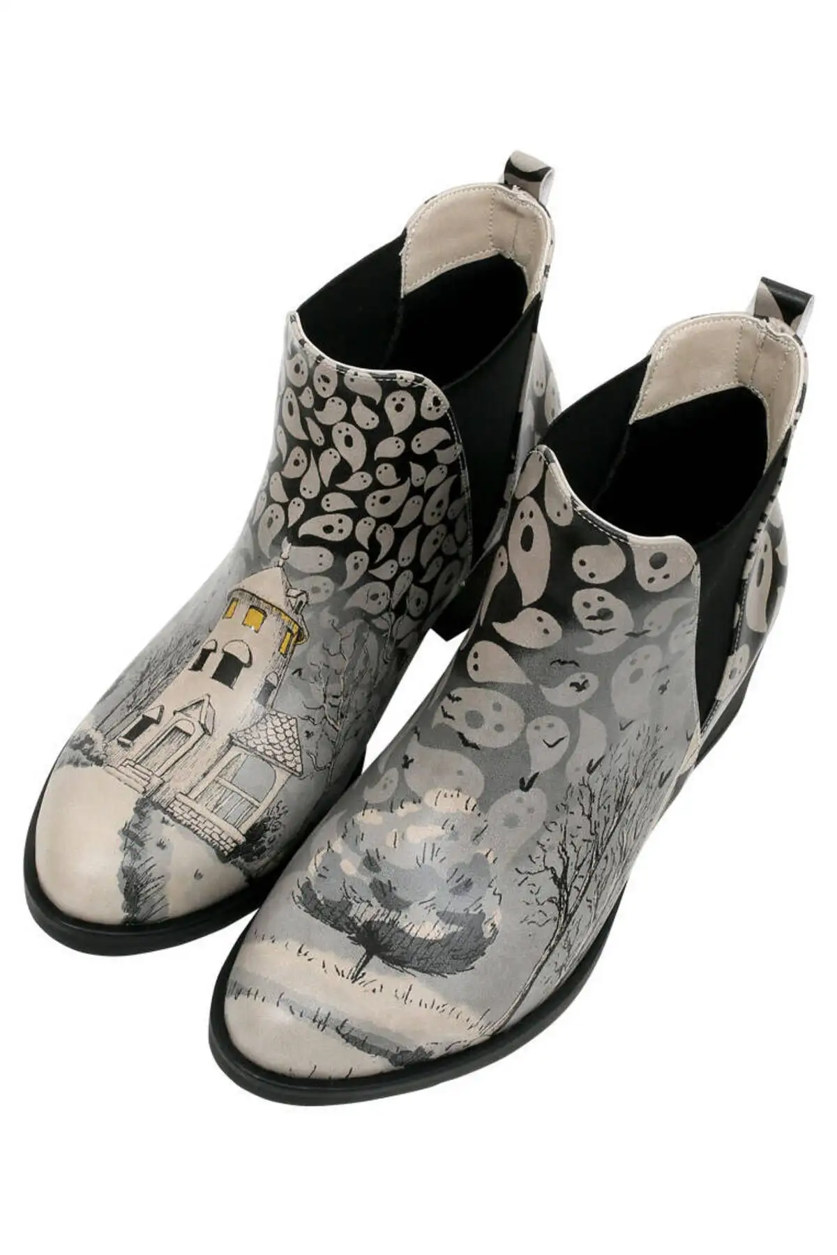 بوت و نیم بوت زنانه  مچدار  چرم گیاهی خاکستری - طراحی اسپکی تان - 6181 بوت و نیم بوت زنانه مچدار چرم گیاهی خاکستری - طراحی اسپکی تان - 6181