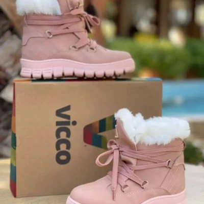 بوت بچگانه کفش دخترانه گرم و راحت با زیره غیر لغزشی اورتوپدیک و داخل پشمی - 6134