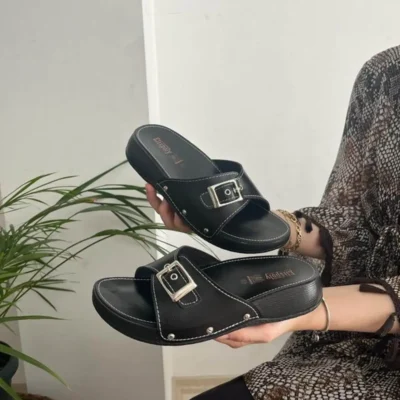 کفش راحتی خانه زنانه پاپوش طبی آناتومیک کلاسیک با یک بند، دمپایی مادر، دمپایی خیابانی - 7007