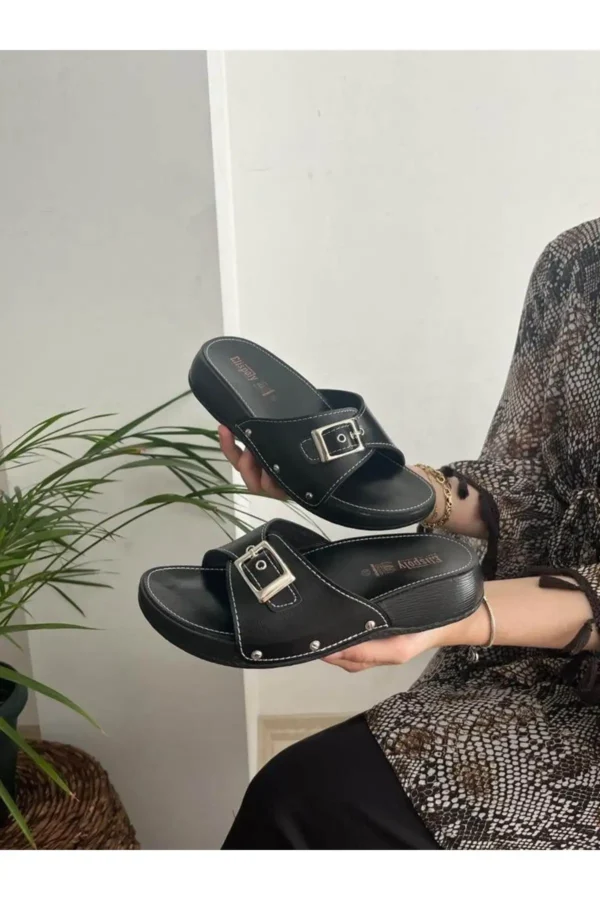 کفش راحتی خانه زنانه پاپوش طبی آناتومیک کلاسیک با یک بند، دمپایی مادر، دمپایی خیابانی - 7007
