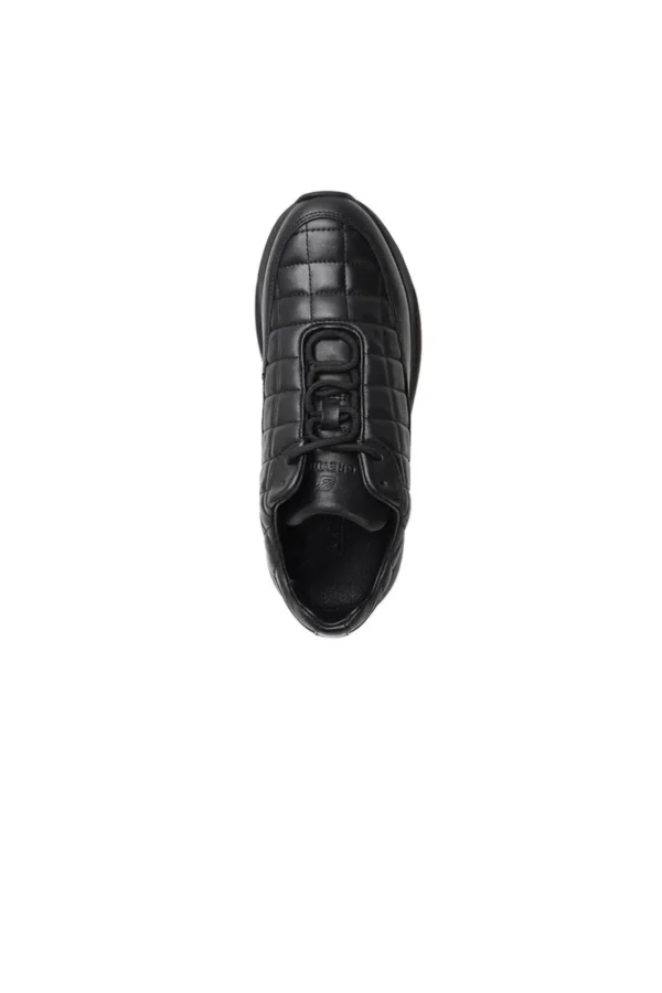 کفش سایز بزرگ مردانه ورزشی مشکی از جنس چرم طبیعی 3K1SA14732L - 5653