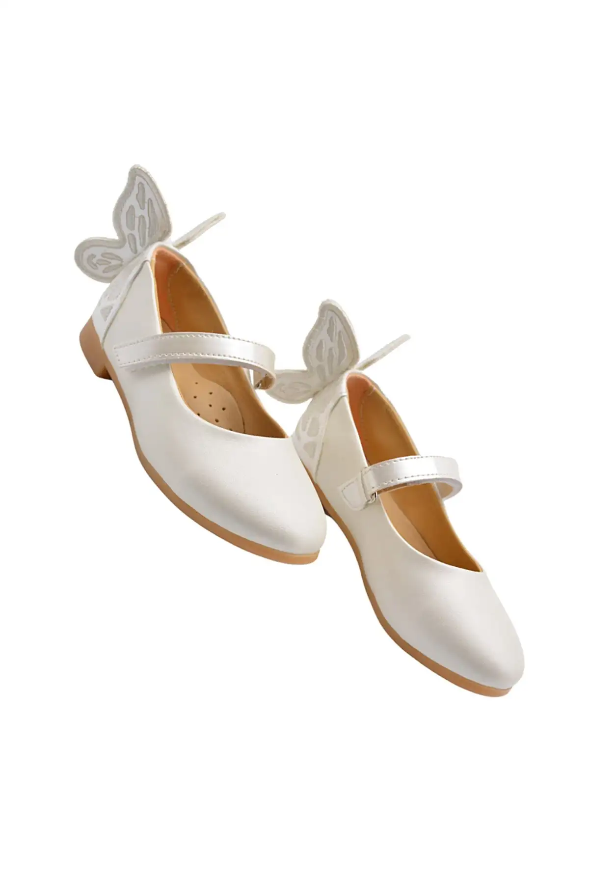 کفش دخترانه  بالش  طرح پروانه با جزئیات - رنگ صدفی - 5838 کفش دخترانه بالش طرح پروانه با جزئیات - رنگ صدفی - 5838