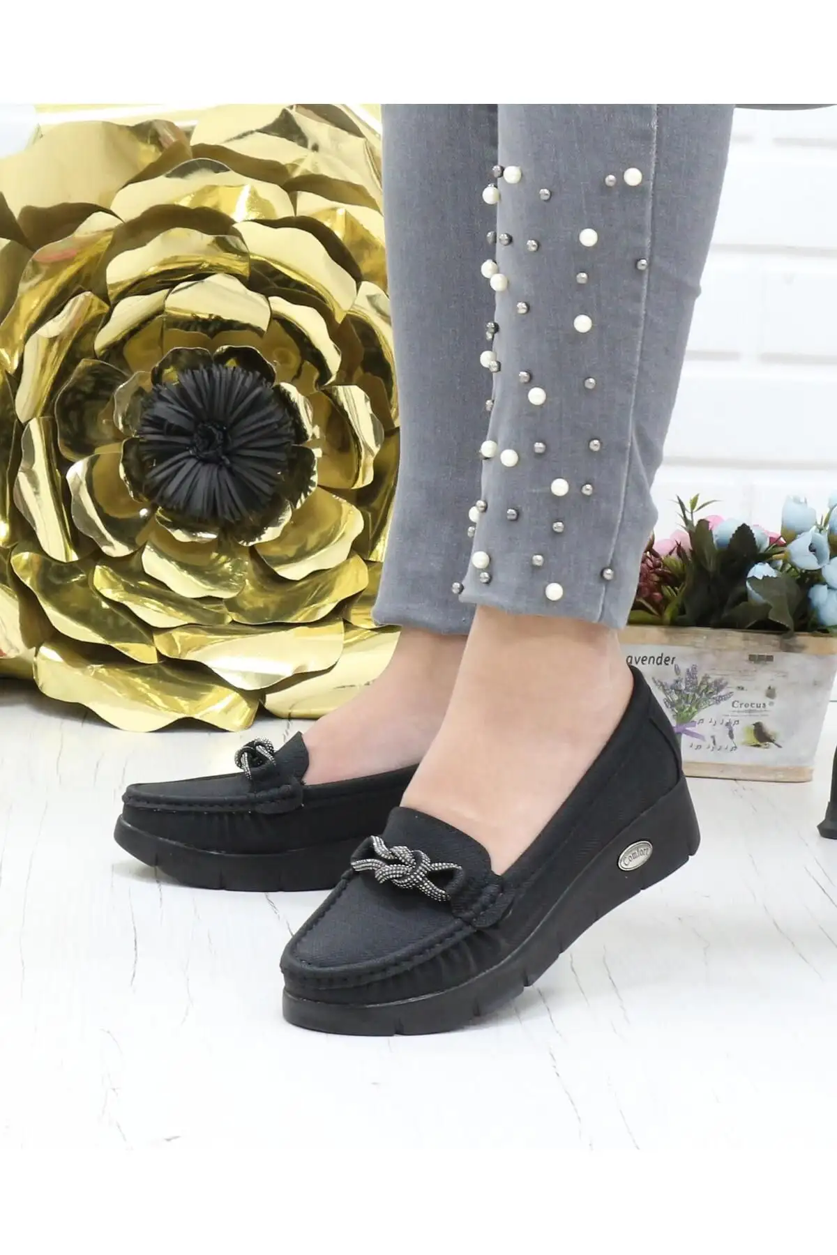 کفش پاشنه بلند زنانه   آناتومیک جین مشکی - 5769 کفش پاشنه بلند زنانه آناتومیک جین مشکی - 5769