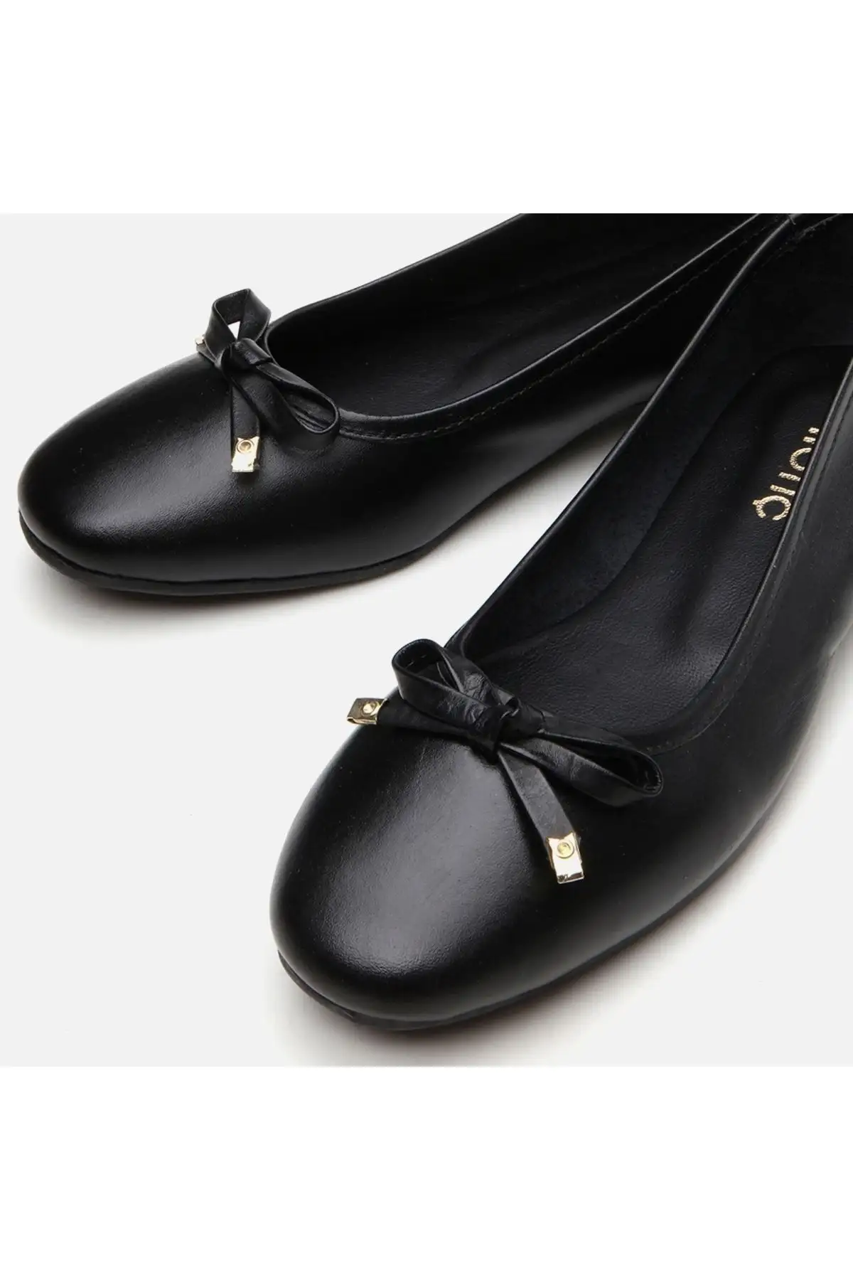 کفش تخت زنانه بافت واقعی چرم مشکی  بالهای - 6870 کفش تخت زنانه بافت واقعی چرم مشکی بالهای - 6870