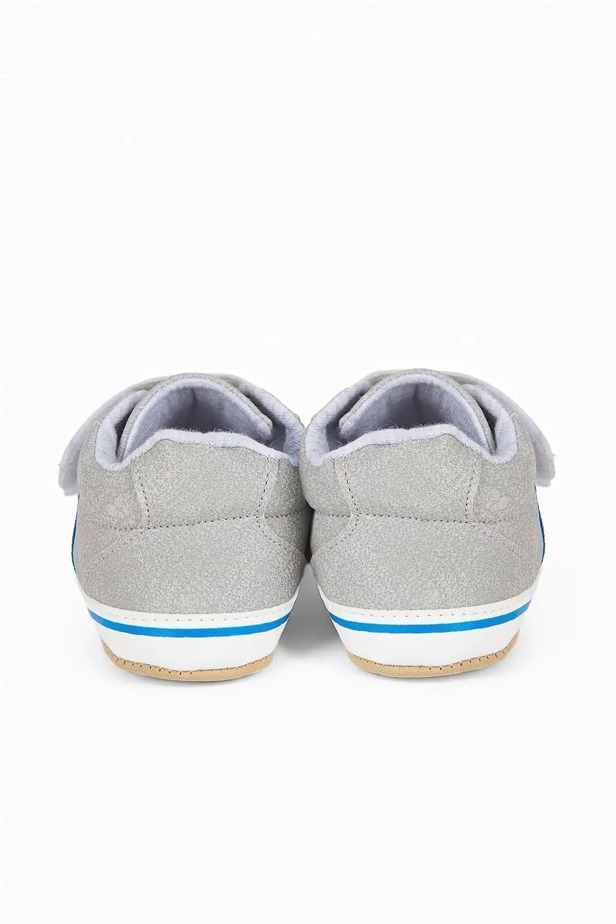 کفش نوزاد پسر پاتیک اول قدمی سایز مردانه با نوار رنگی طوسی-گروه گ-2351 - 5462