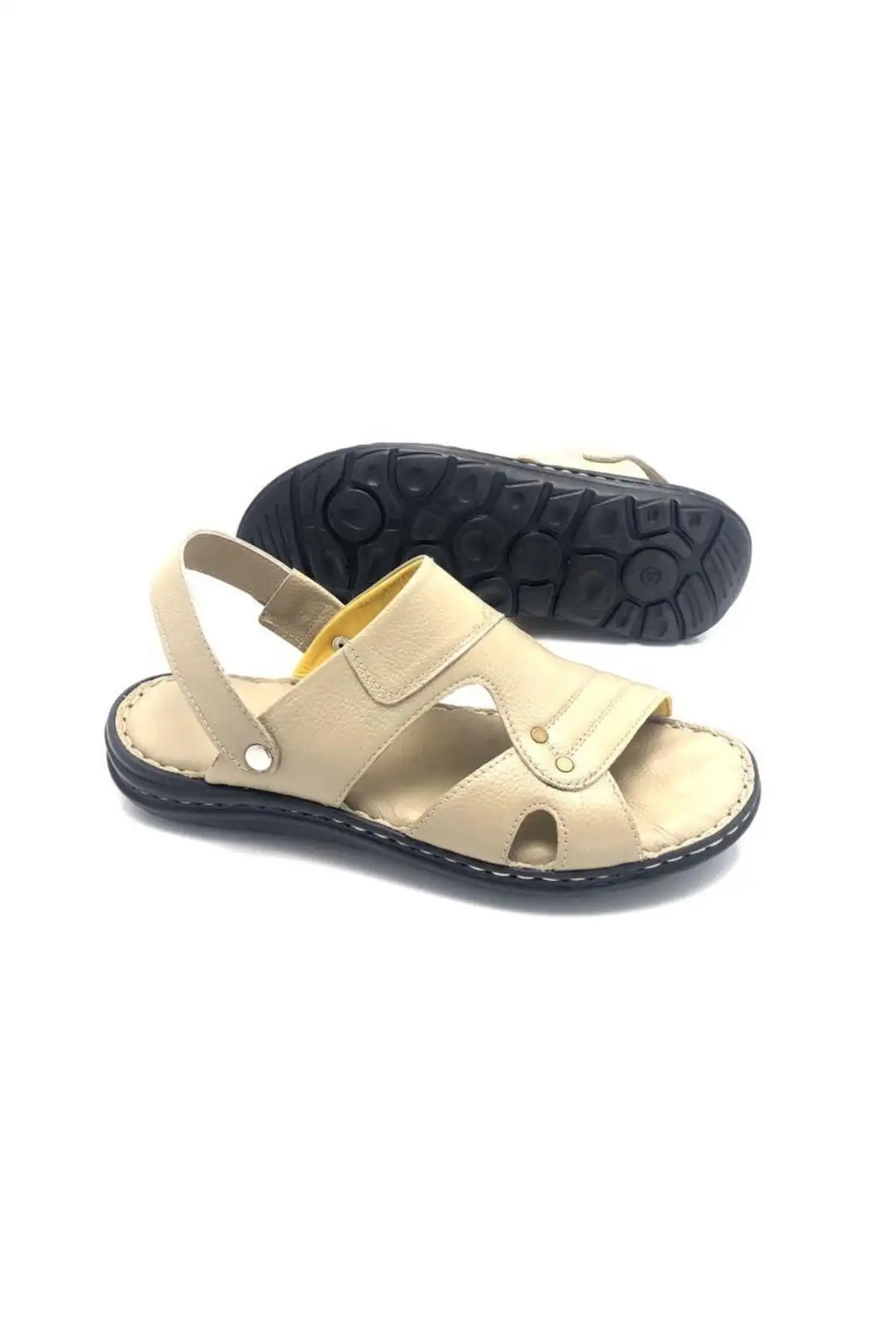 کفش سایز بزرگ مردانه سندل    کاملاً اورتوپدیک از چرم طبیعی - 6827 کفش سایز بزرگ مردانه سندل کاملاً اورتوپدیک از چرم طبیعی - 6827