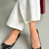 کفش مجلسی زنانه باله مشکی جیر - 5689