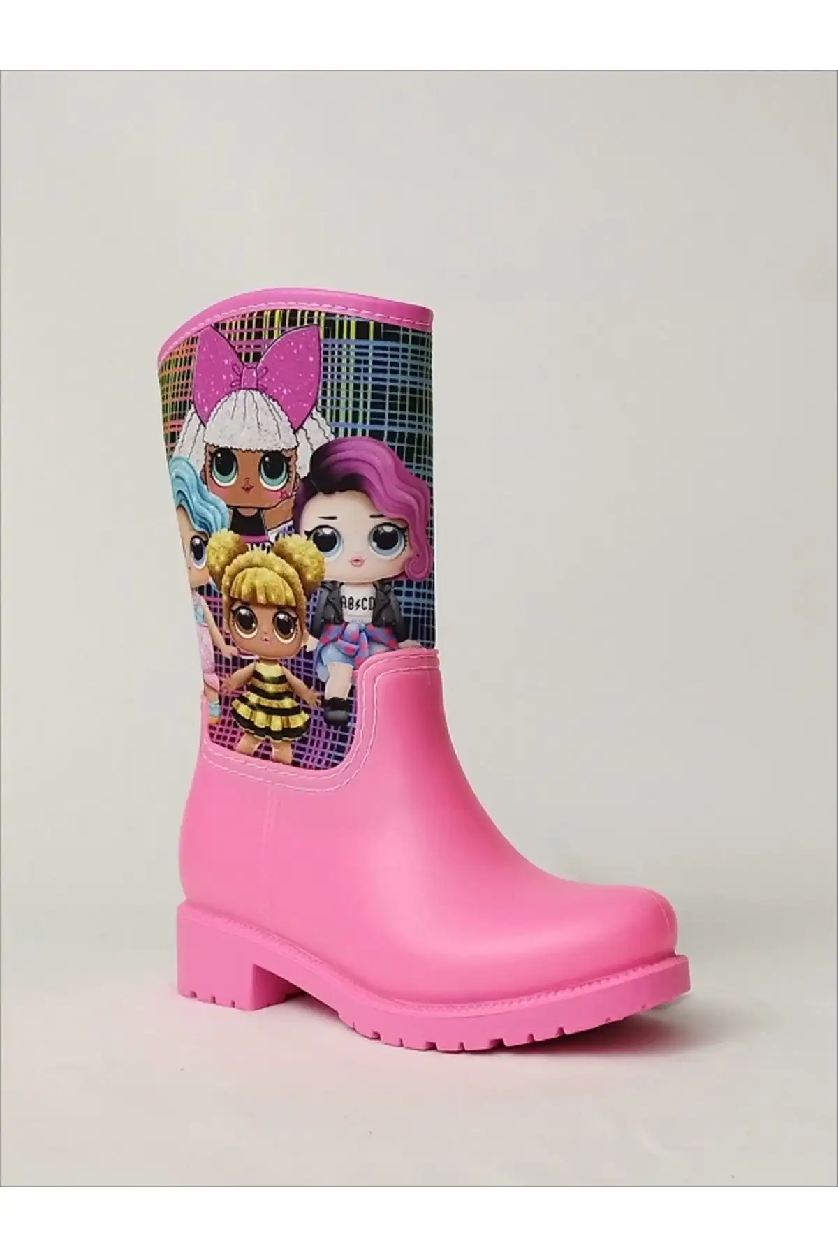 بوت بچگانه چکمههای بارانی دخترانه صورتی با چاپ LOL و ضدآب - 5566 بوت بچگانه چکمههای بارانی دخترانه صورتی با چاپ LOL و ضدآب - 5566