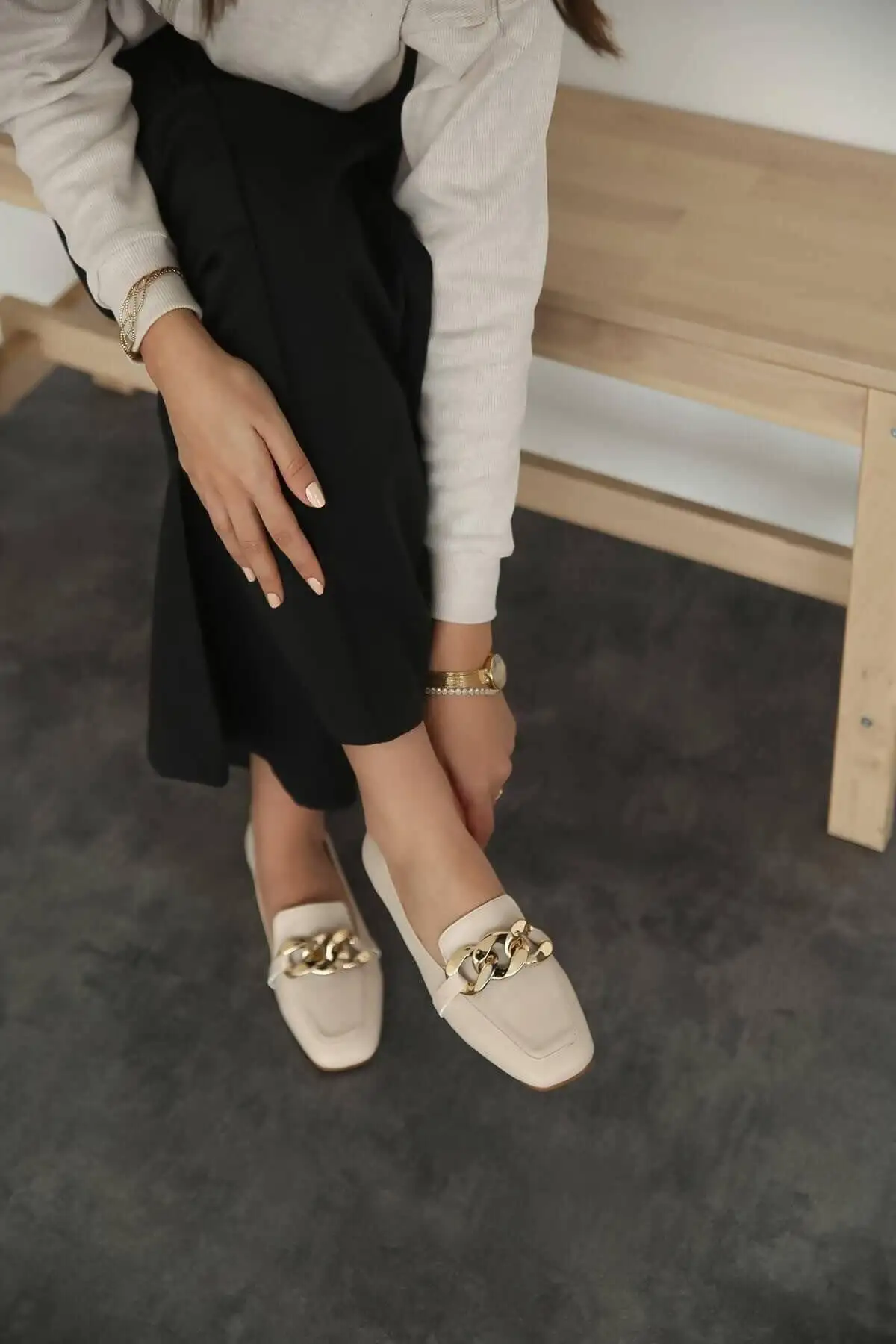 کفش ورزشی روزمره بابت زنانه بژ چرمی - 6623 کفش ورزشی روزمره بابت زنانه بژ چرمی - 6623