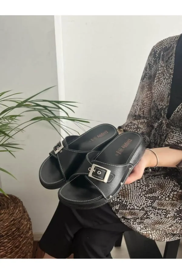 کفش راحتی خانه زنانه پاپوش طبی آناتومیک کلاسیک با یک بند، دمپایی مادر، دمپایی خیابانی - 7007
