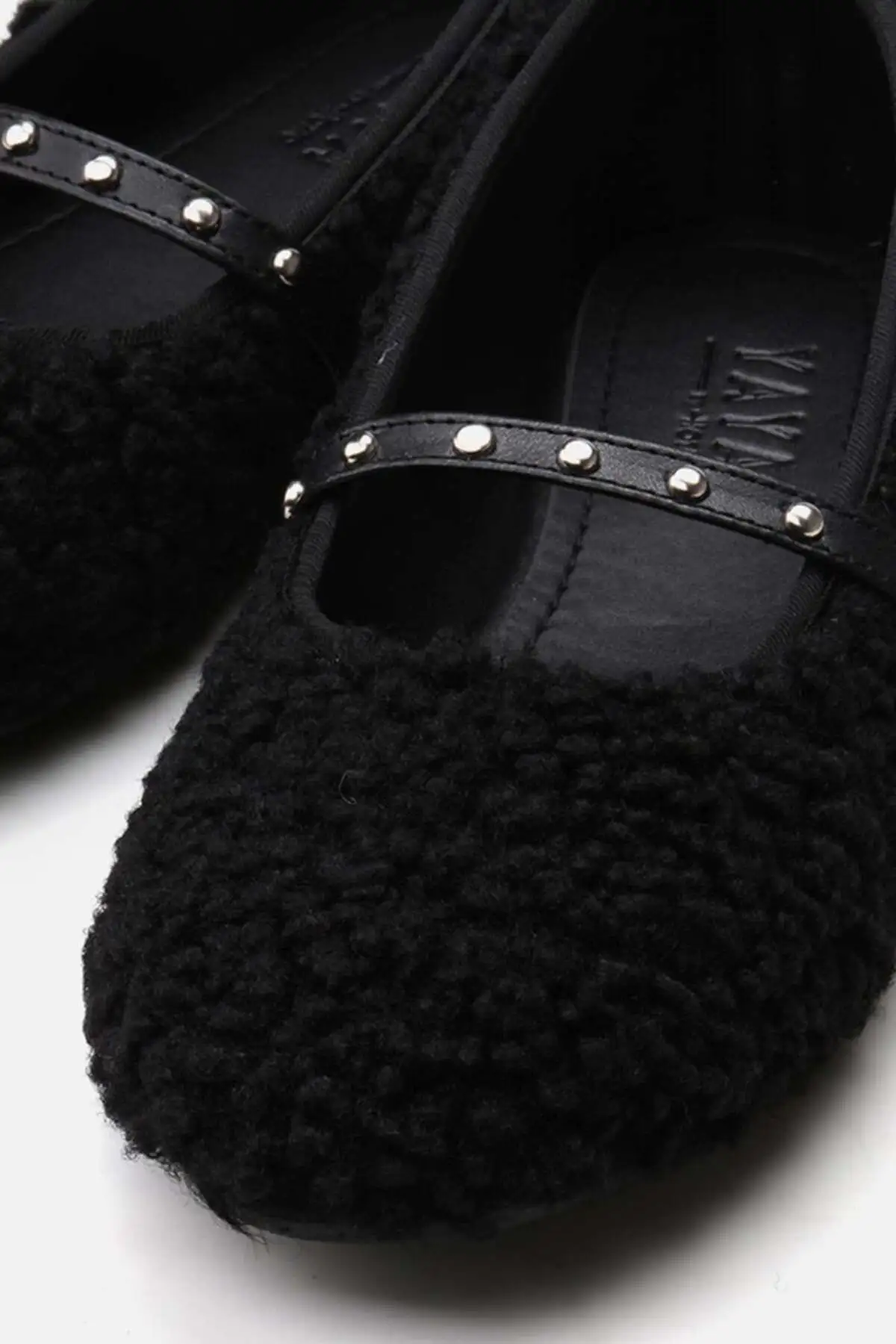 کفش تخت زنانه بابت مشکی پشمالو - 7279