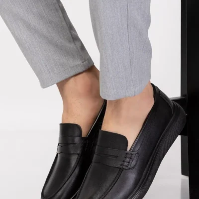 کفش روزمره مردانه چرمی ، بدون بند، سبک، دوخت دار، ۱۰۰% چرم - 7346