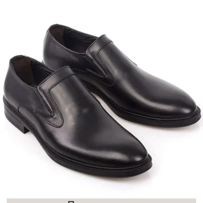 کفش روزمره مردانه چرم کلاسیک بدون بند حقیقی - 7342