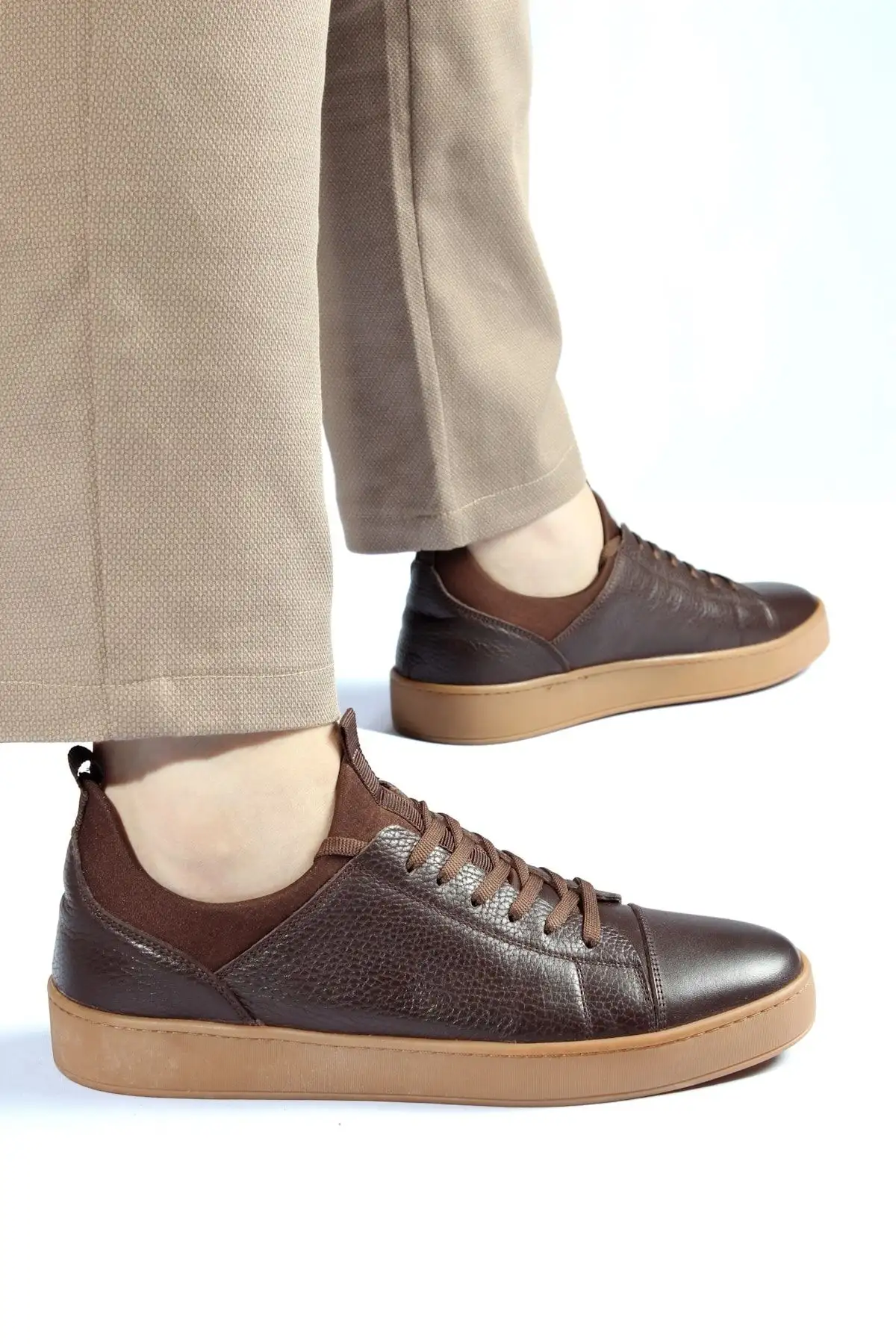 کفش روزمره مردانه   چرم طبیعی قهوهای کراپ برند Alba - 7410 کفش روزمره مردانه چرم طبیعی قهوهای کراپ برند Alba - 7410