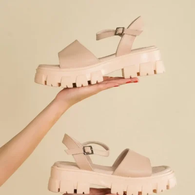 کفش صندل زنانه واریس مِرلی پاشنه بلند بند دار از مچ پا برای خانم‌ها - 7359