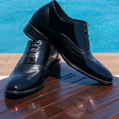 کفش رسمی مردانه +7/9 سانتی متر طولانی شدن پاشنه بلند پنهان های کلاسیک چرمی واقعی ، نظافت کوندورا برند Elevold - 7396