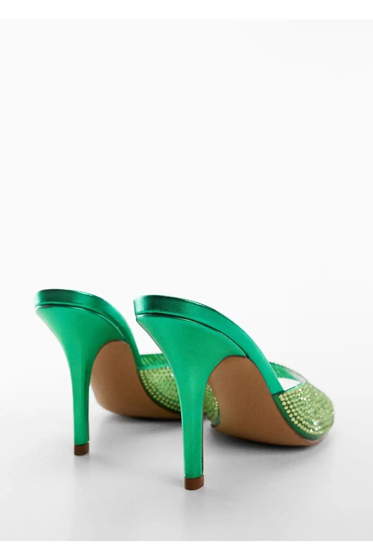 کفش صندل زنانه سندل پاشنه بلند درخشان برند MANGO - 7444