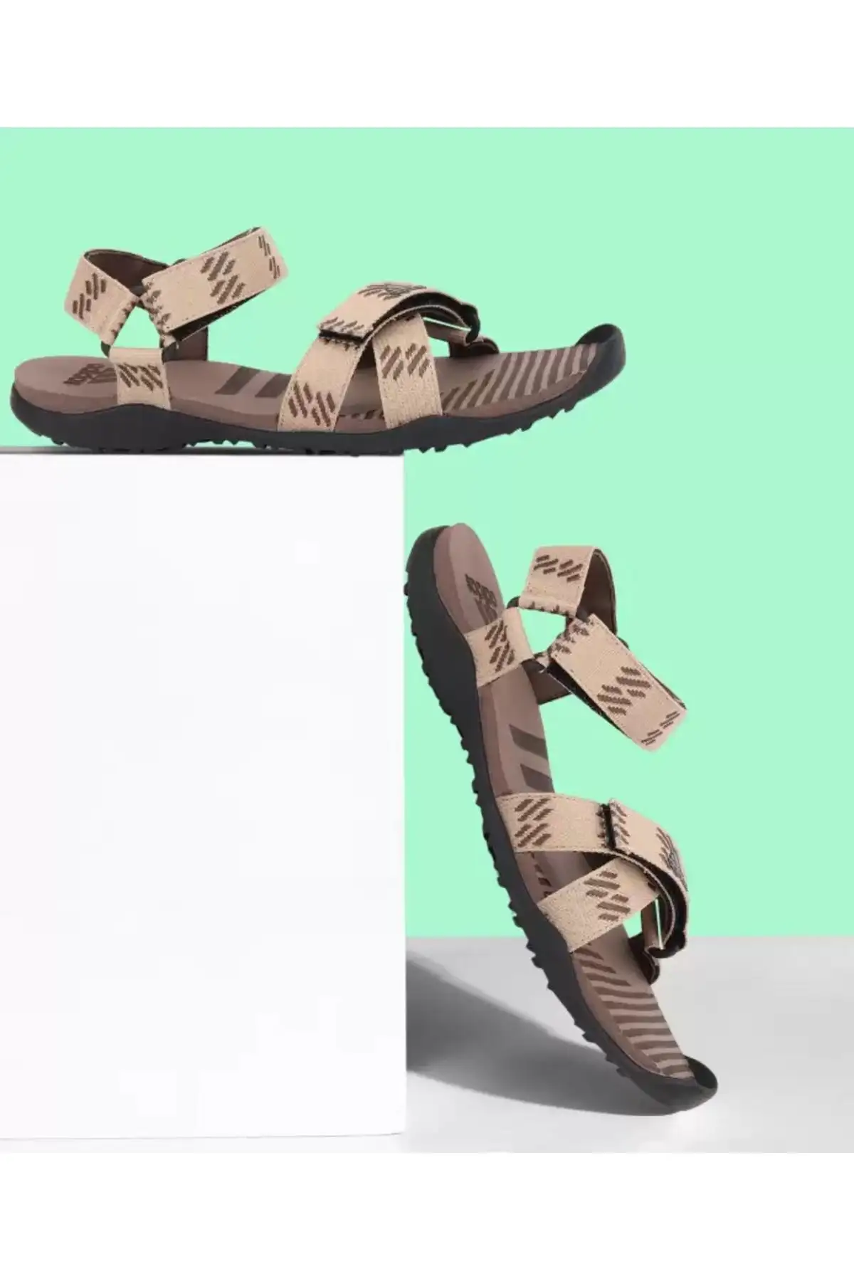 کفش صندل زنانه ساندال روزمره راحت و سبک آناتومیک مواری با چسب رنگی برند adidas - 7413