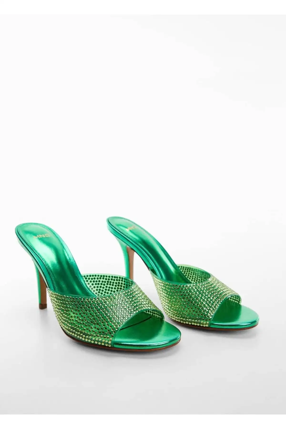 کفش صندل زنانه سندل پاشنه بلند درخشان برند MANGO - 7444