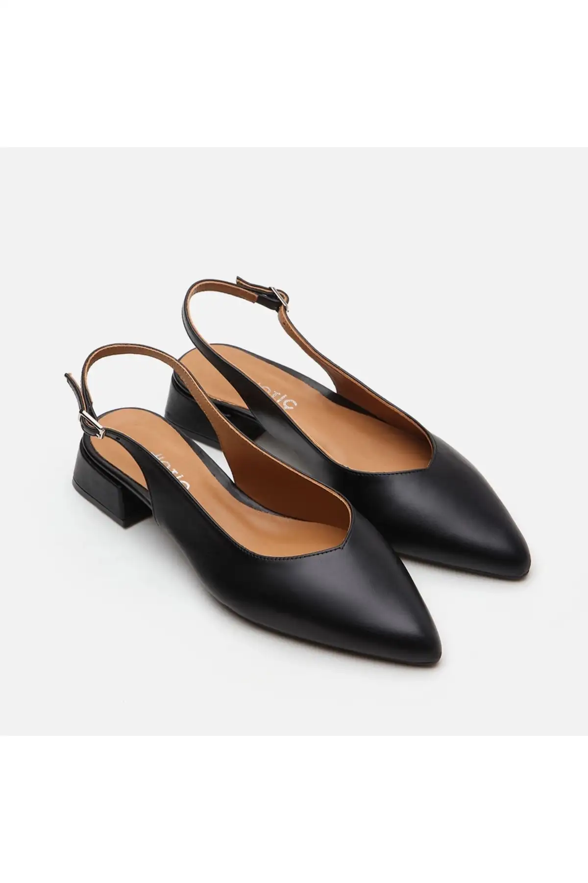 کفش تخت زنانه بابت  چرم طبیعی مشکی - 7275 کفش تخت زنانه بابت چرم طبیعی مشکی - 7275