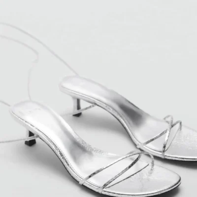 کفش صندل زنانه سندل پاشنه‌بلند با بند برند MANGO - 7428