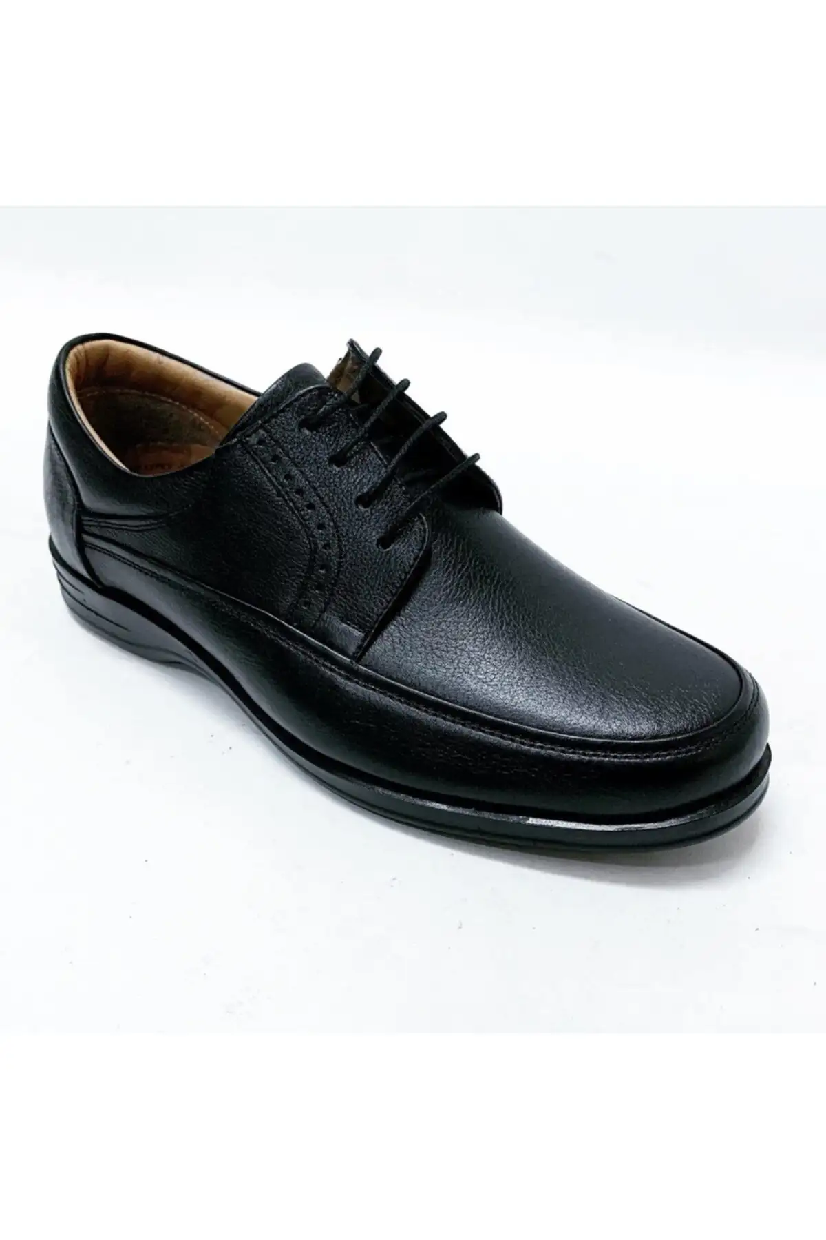 کفش رسمی مردانه  چرمی مشکی اورتوپدیک  با بند برند Retto - 7385 کفش رسمی مردانه چرمی مشکی اورتوپدیک با بند برند Retto - 7385