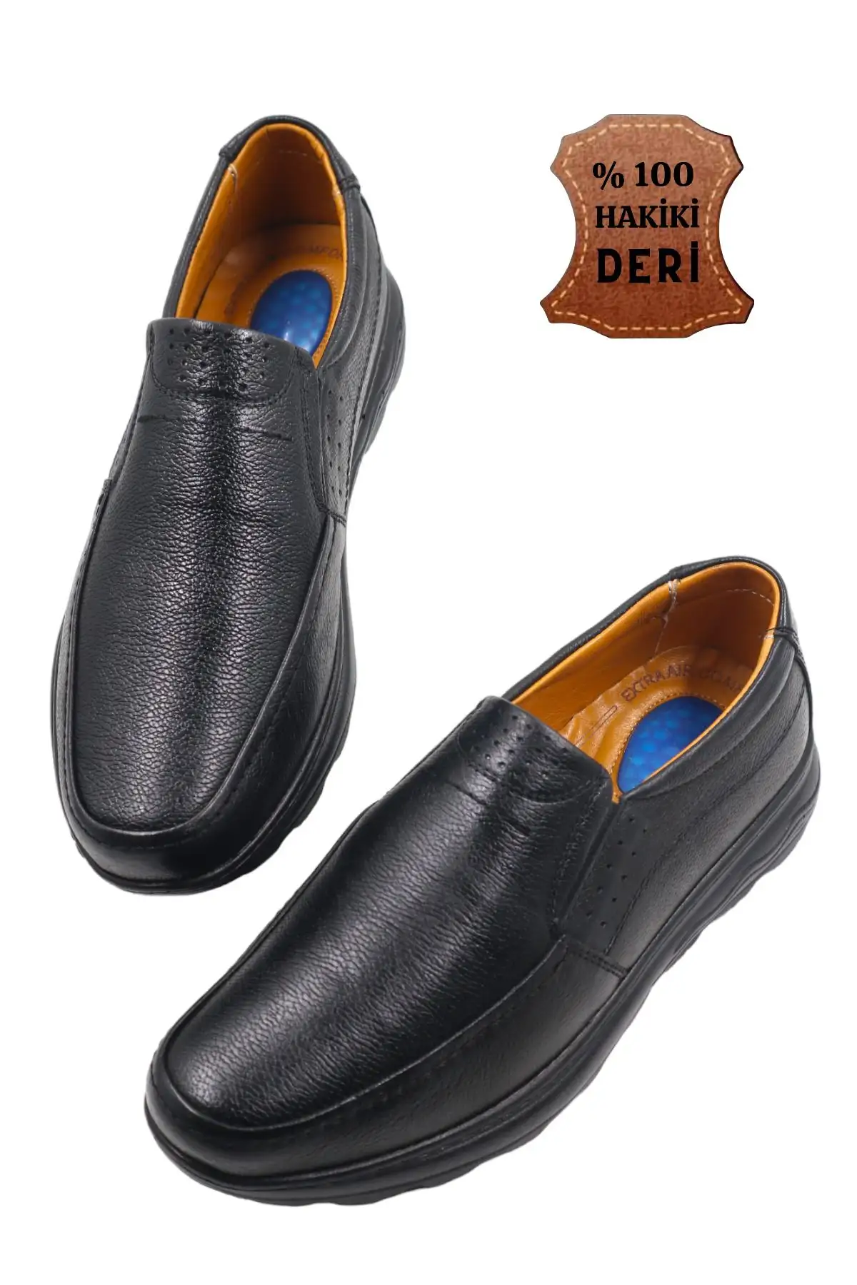 کفش روزمره مردانه   چرمی اورتپدیک با کفی ژل برای آقایان - 7340 کفش روزمره مردانه چرمی اورتپدیک با کفی ژل برای آقایان - 7340