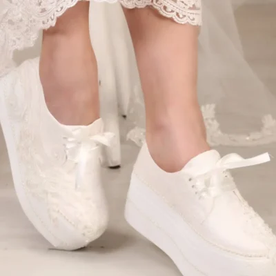 کفش پاشنه بلند زنانه عروس با پاشنه بادی اسلم سودا - 7211