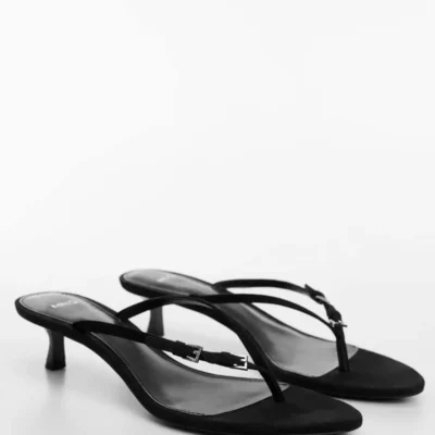 کفش صندل زنانه تکا جزئیات پاشنه‌دار برند MANGO - 7437