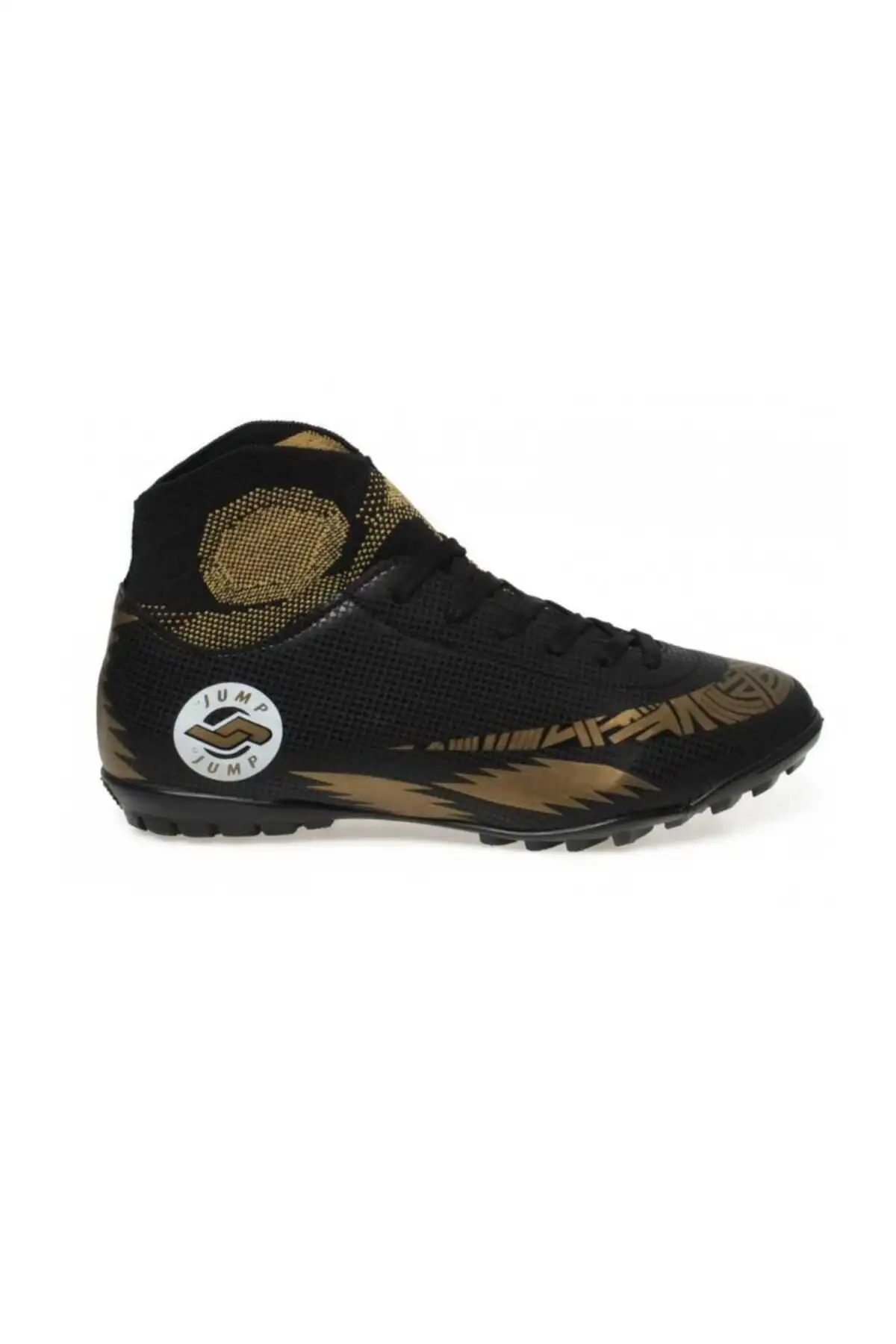 کفش فوتبال فوتسال مشکی-طلایی برند Jump - 7508 کفش فوتبال فوتسال مشکی-طلایی برند Jump - 7508