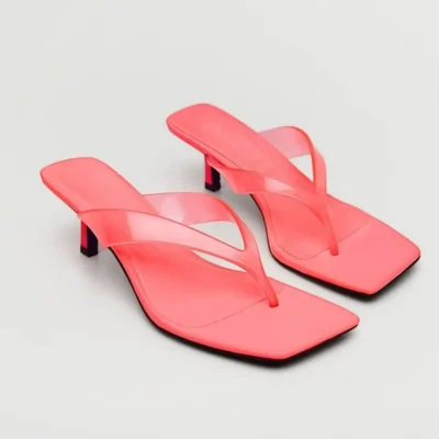 کفش صندل زنانه وینیل پاشنه بلند برند MANGO - 7429
