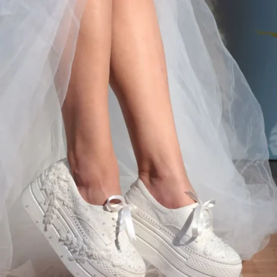 کفش پاشنه‌ بلند زنانه 1-93315 عروس پاشنه دار اسپورت - 7218