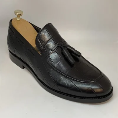 کفش رسمی مردانه های کلاسیک چرمی کلاسیک کروکو برند BYŞENOLİLHAN - 7386