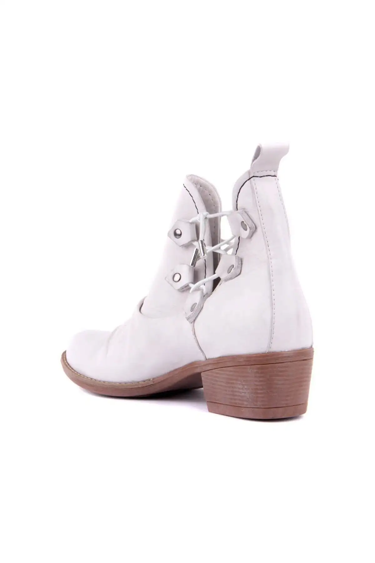 کفش تخت زنانه - بوت کوتاه تابستانی سفید - 7189 کفش تخت زنانه - بوت کوتاه تابستانی سفید - 7189