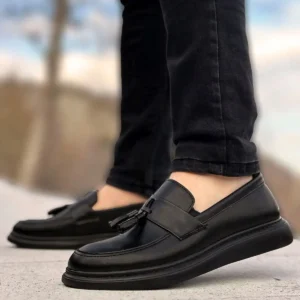 کفش روزمره مردانه کلاسیک مشکی با پاپیون - 7345