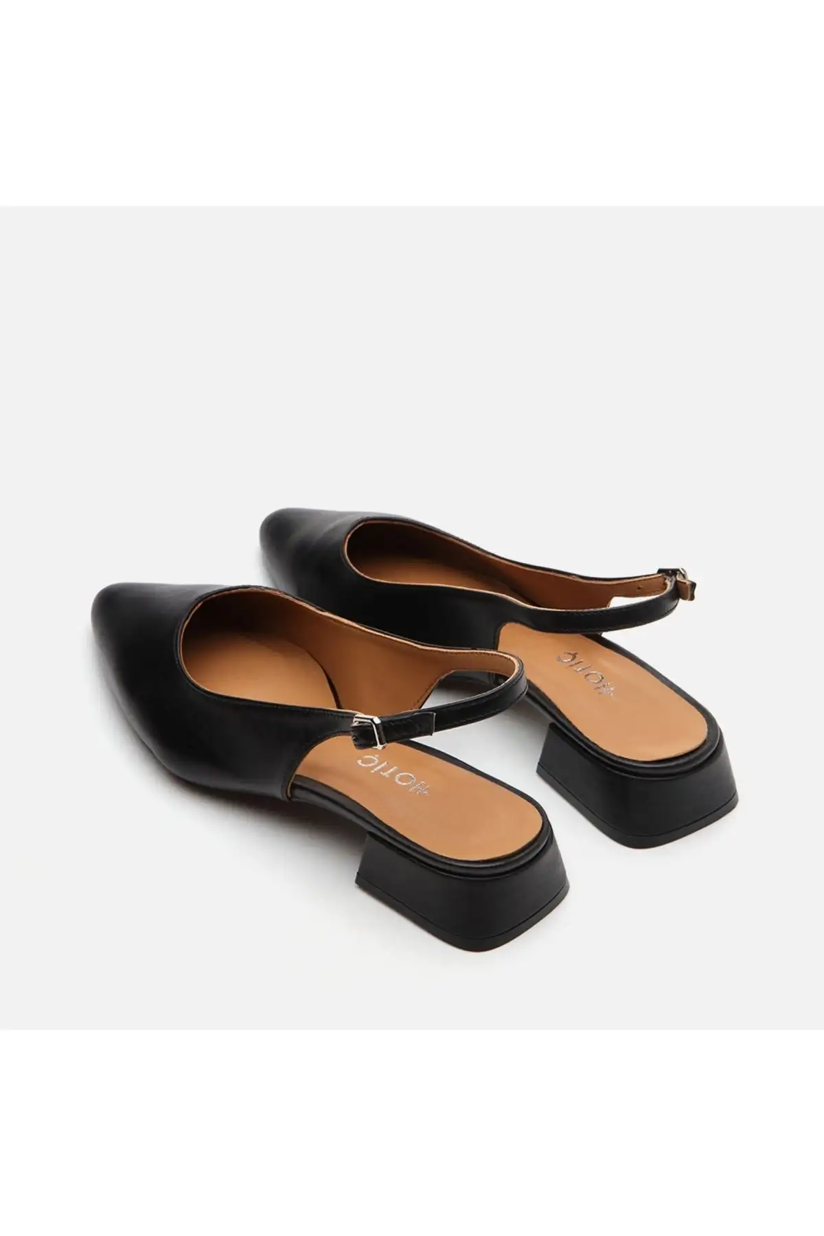 کفش تخت زنانه بابت  چرم طبیعی مشکی - 7275 کفش تخت زنانه بابت چرم طبیعی مشکی - 7275