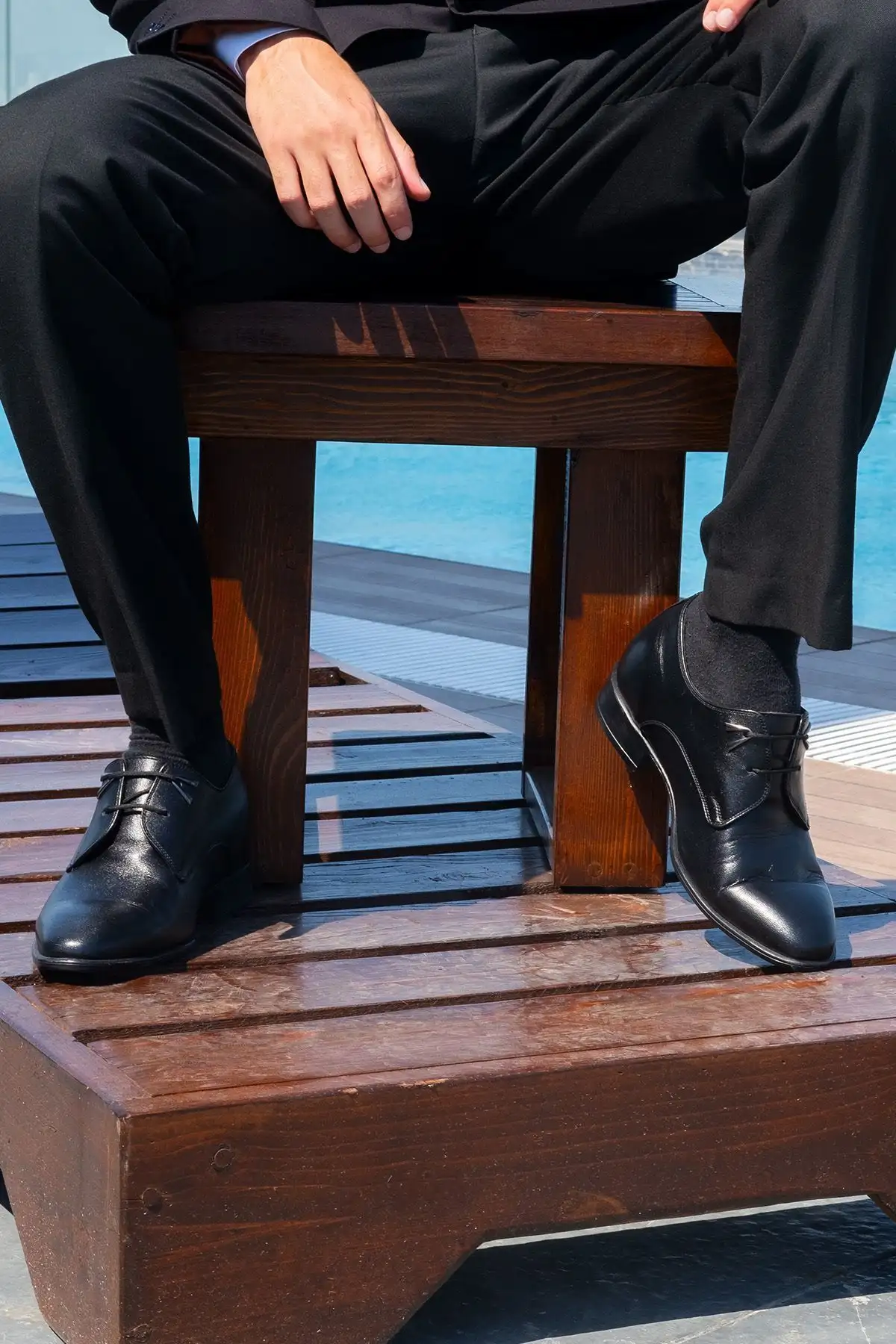 کفش رسمی مردانه  آکسفورد  با پاشنه مخفی دستساز مدل دو بندی - مناسب برای دامادی با ارتفاع 7/9 سانتیمتر - 7333 کفش رسمی مردانه آکسفورد با پاشنه مخفی دستساز مدل دو بندی - مناسب برای دامادی با ارتفاع 7/9 سانتیمتر - 7333