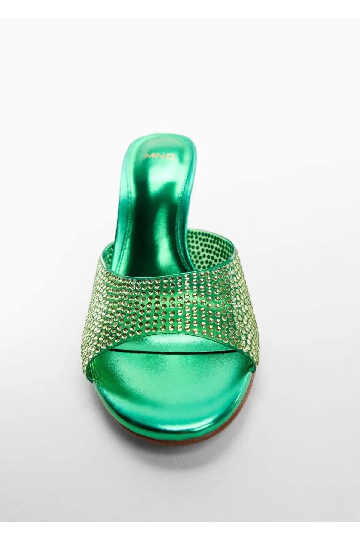 کفش صندل زنانه سندل پاشنه بلند درخشان برند MANGO - 7444