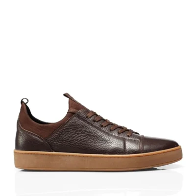 کفش روزمره مردانه چرم طبیعی قهوهای کراپ برند Alba - 7410