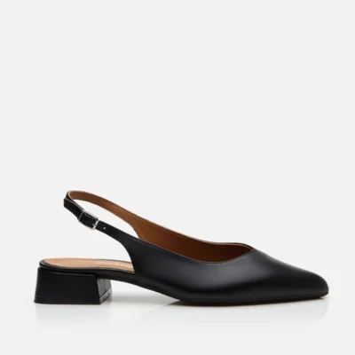 کفش تخت زنانه بابت چرم طبیعی مشکی - 7275