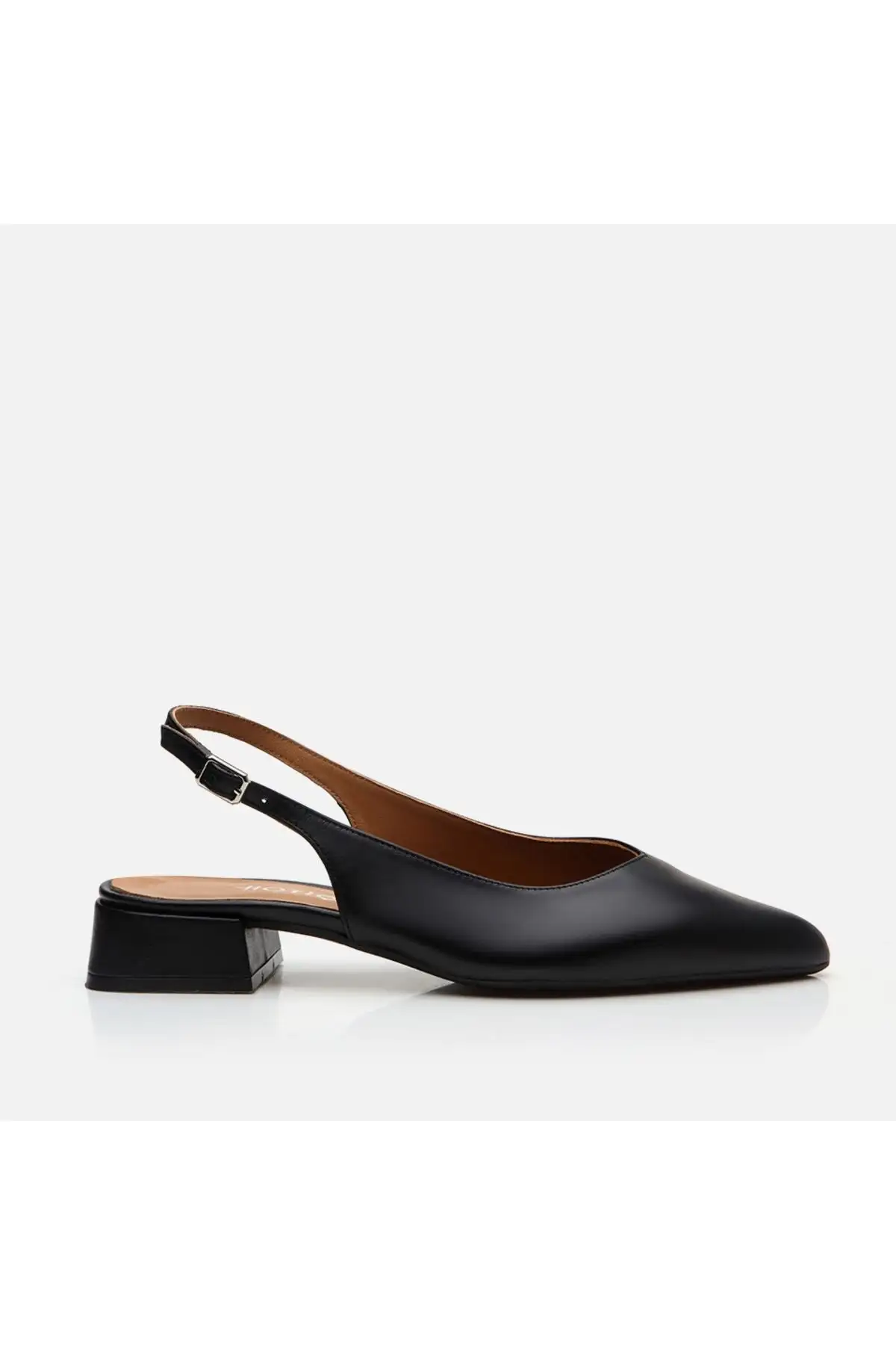 کفش تخت زنانه بابت  چرم طبیعی مشکی - 7275 کفش تخت زنانه بابت چرم طبیعی مشکی - 7275