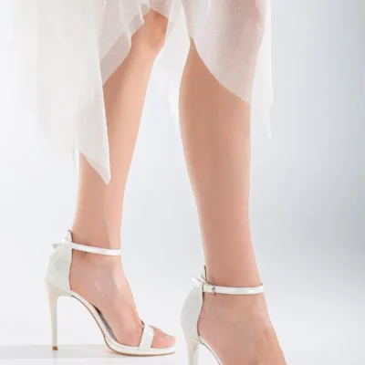 کفش پاشنه بلند زنانه عروس با پاشنه و باریک - 7244