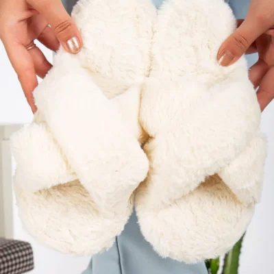 کفش راحتی خانه دمپایی زنانه با بند ضربدری، دمپایی مهمان و مجلسی با کفی EVA - 7325